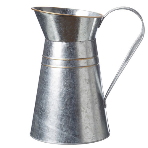 A 25cm Noble Tinware Zinc & Gold Jug, manufactured by Oasis Floral. A 25cm Noble Tinware Zinc & Gold Jug, manufactured by Oasis Floral.