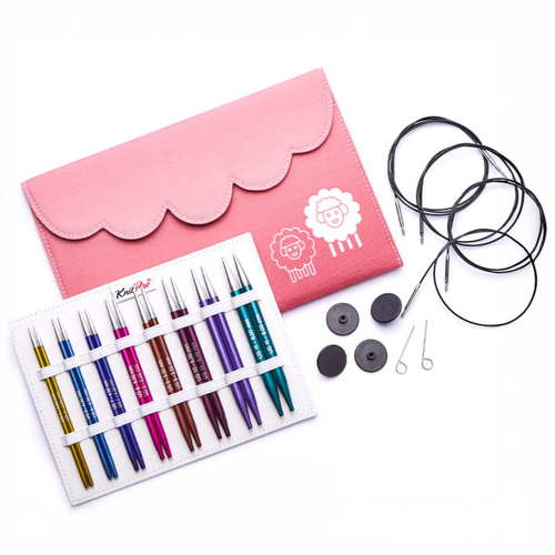 A Zing Metal Standard Set of Interchangeable Needles, manufactured by KnitPro. A Zing Metal Standard Set of Interchangeable Needles, manufactured by KnitPro.