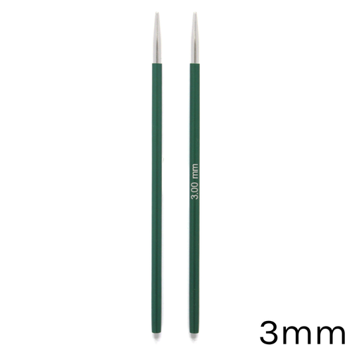 A set of KnitPro Interchangeable Circular Knitting Needle Pin Tips, with a width of approx. 3mm. A set of KnitPro Interchangeable Circular Knitting Needle Pin Tips, with a width of approx. 3mm.