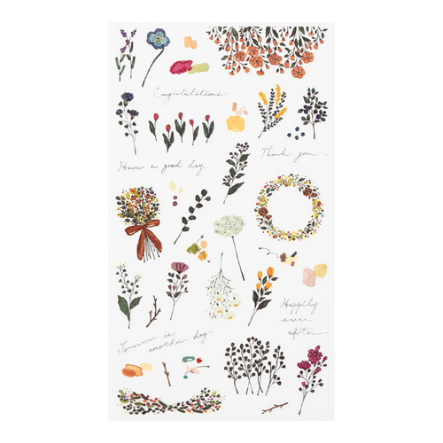 A Motif Flower Transfer Sticker Set, manufactured by Midori.