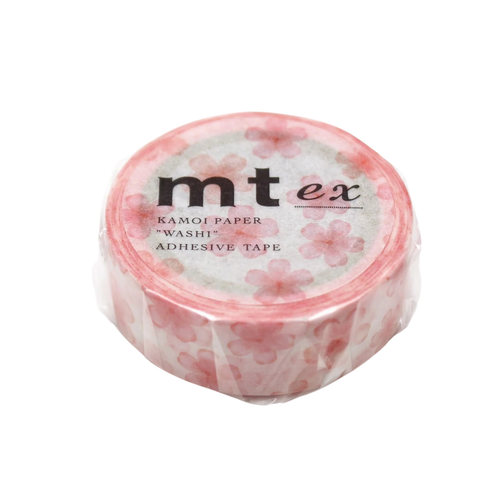 A roll of MT Ex Sakura Flower Washi Tape, measuring approx. 15mm x 7m.