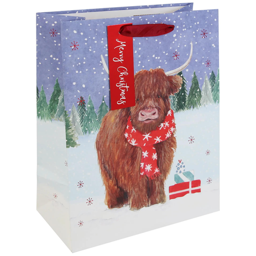 A Highland Cow Christmas Large Gift Bag. A Highland Cow Christmas Large Gift Bag.