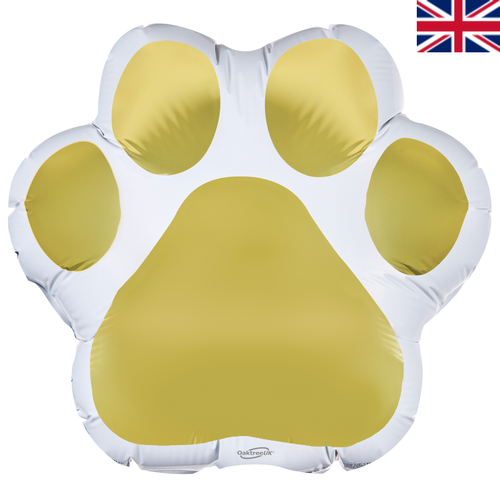 A 20 inch Golden Paw Print Foil Balloon, manufacturer by Oaktree. A 20 inch Golden Paw Print Foil Balloon, manufacturer by Oaktree.