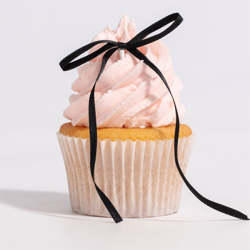 A set of 8 Black Ribbon Bow Cake Toppers, manufactured by PME Cake.