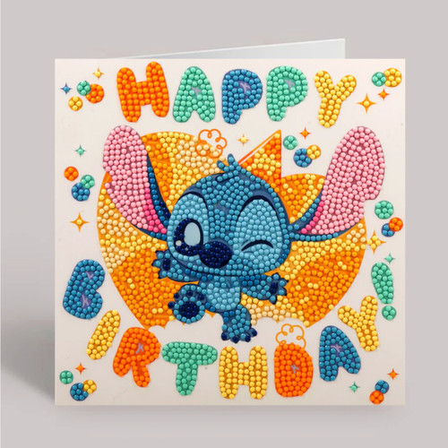 A Lilo & Stitch Birthday Crystal Art Card Kit.