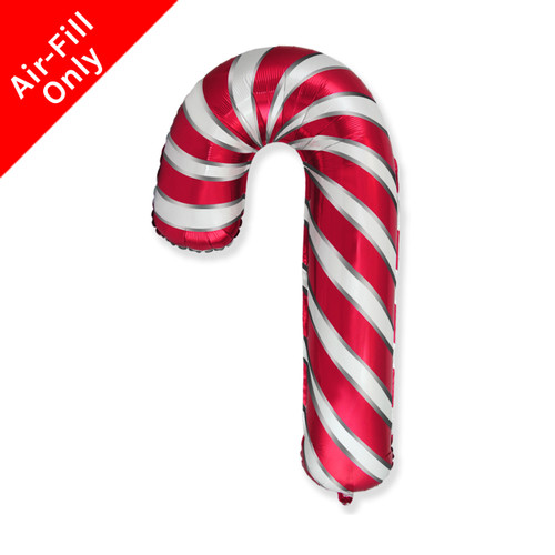 A 12 inch Light Red & White Striped Candy Cane Foil Balloon, manufactured by Flexmetal. A 12 inch Light Red & White Striped Candy Cane Foil Balloon, manufactured by Flexmetal.