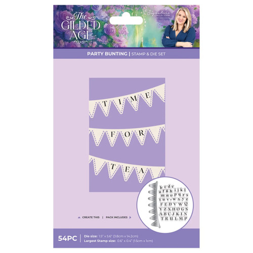 A 54 Piece Gilded Age Party Bunting Stamp & Die Set, manufactured by Crafter’s Companion. A 54 Piece Gilded Age Party Bunting Stamp & Die Set, manufactured by Crafter’s Companion.