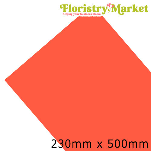 A Sheet of Coral Hot Flex Clothing Vinyl, measuring approx. 203mm x 500mm