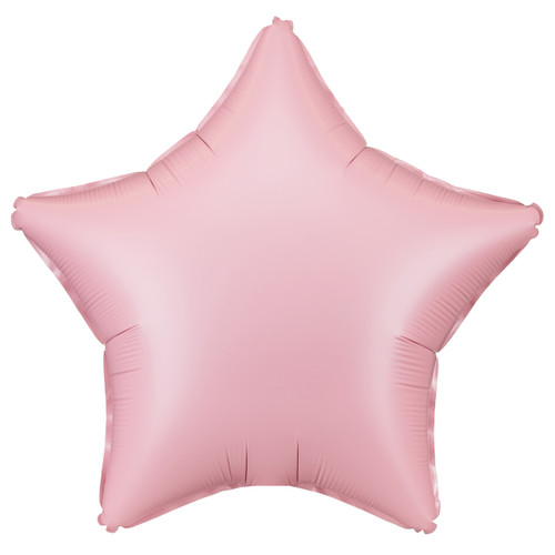 A 16 inch Matte Light Pink Star Foil Balloon, manufactured by Partydeco.