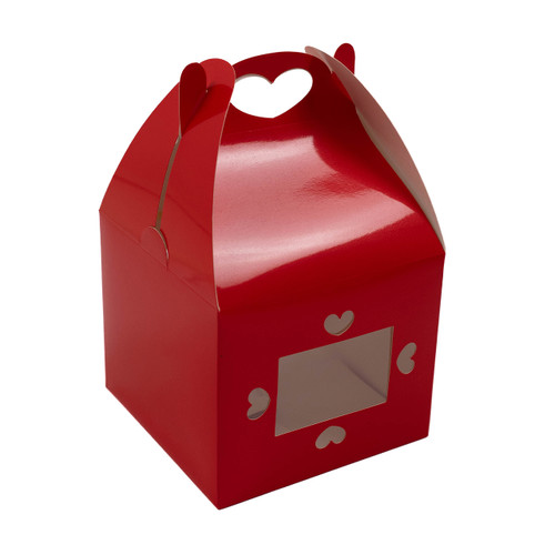 A pack of 2 red cupcake boxes, manufactured by Hootyballoo.