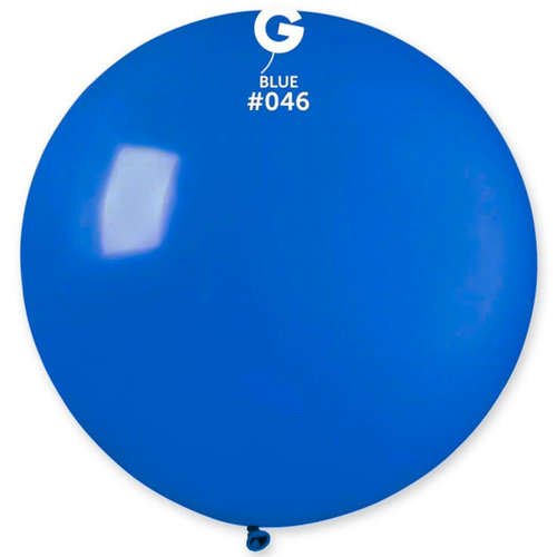 A pack of 1 31" Standard Royal Blue Latex Balloon, manufactured by Gemar.
