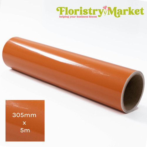 A Roll of Ritrama Nut Brown Gloss Opaque Vinyl, measuring approx. 305mm x 5m.