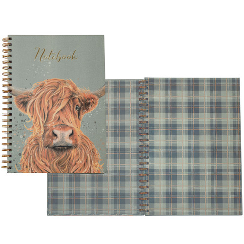 An A4 Cedar & Sage Highland Cow Notebook.