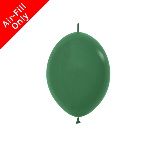 A pack of 50 6" Fashion Forest Green Link-O-Loon Latex Balloons, manufactured by Sempertex.