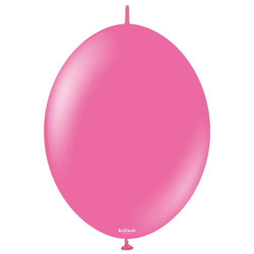 A Pack of 50 12" Standard Fuchsia Kalisan K-Link Latex Balloons, manufactured by Kalisan.