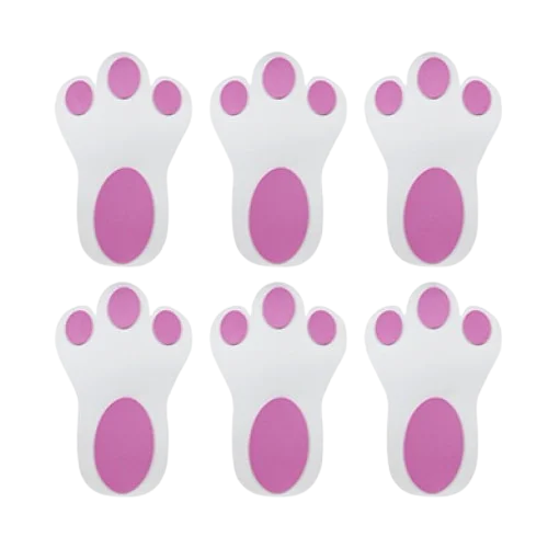 A pack of 6 bunny paw prints.