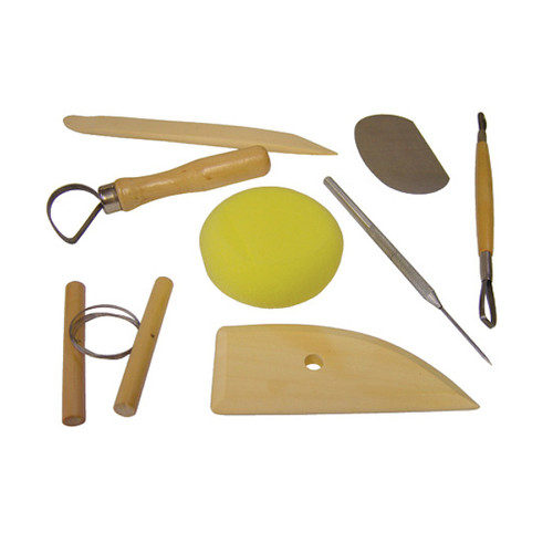 A Pottery Tool Kit, containing 8 pieces.