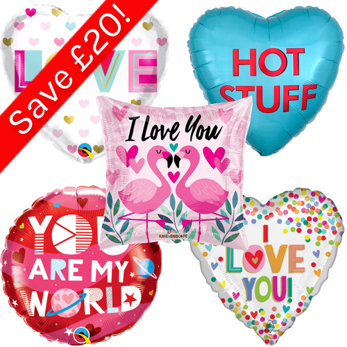 Valentine's Day 18" Foil Bargain Box (Set B - 25 Balloons)