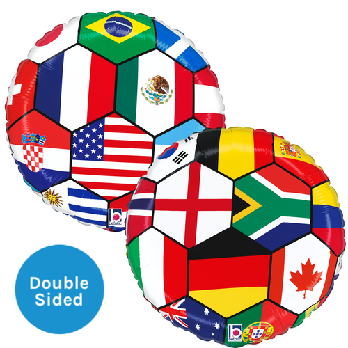 An 18 inch World Cup Nations Foil Balloon.
