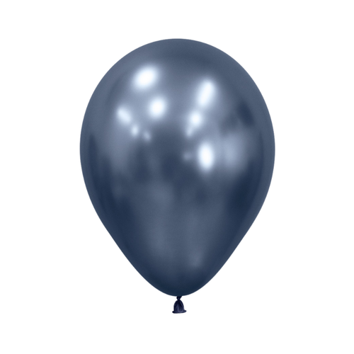 A pack of 50 5" Reflex Galaxy Blue Latex Balloons, manufactured by Sempertex.