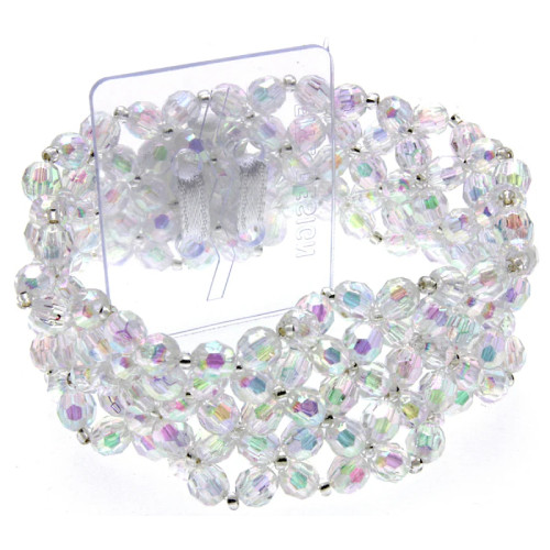 A Clear Iridescent Corsage Bracelet.