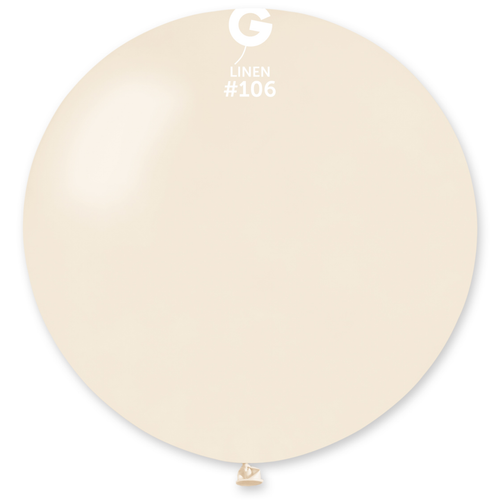 A 31" Marshmallow Linen Latex Balloon, manufactured by Gemar.