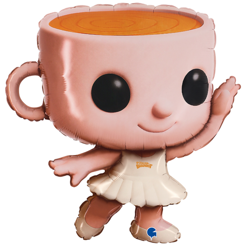 A 24 inch Brainrot Ballerina Cappuccina Foil Balloon, manufactured by Grabo.