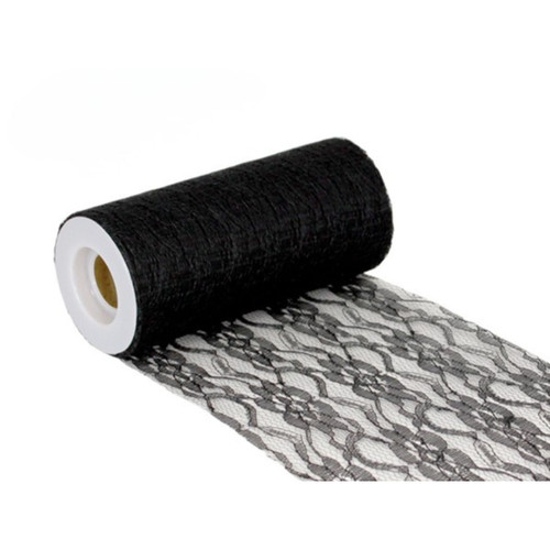 A Roll of Black Lace Netting, measuring approx. 15cm x 10m.