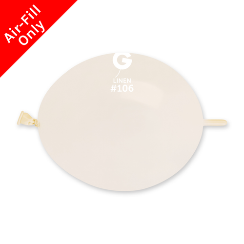 A bag of 6" Marshmallow Linen G-Link Latex Balloons, manufactured by Gemar.