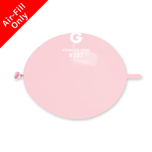 A bag of 6" Marshmallow Powder Pink G-Link Latex Balloons, manufactured by Gemar.