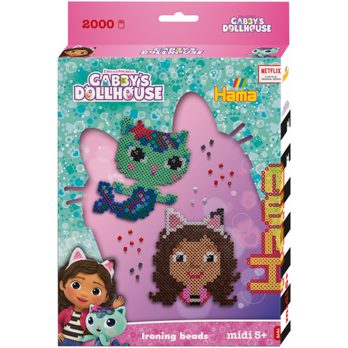 A Hama Beads Gabby's Dollhouse character kit.