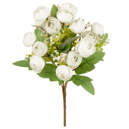 A Cream Ranunculus Bush Spray, measuring approx. 30cm.