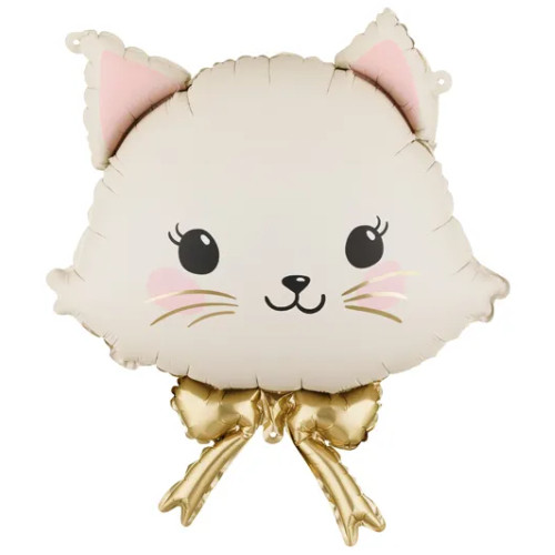 A 24 inch Cat Head Foil Balloon, manufactured by PartyDeco.