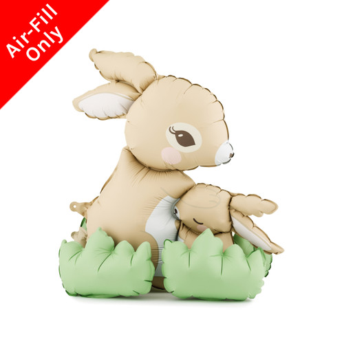 A 24 inch Bunnies Standing Foil Balloon, manufactured by PartyDeco.