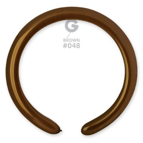 A pack of 100 2" Standard Brown Entertainer Balloons, manufactured by Gemar.