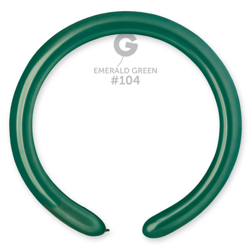 A pack of 100 2" Standard Emerald Green Entertainer Balloons, manufactured by Gemar.
