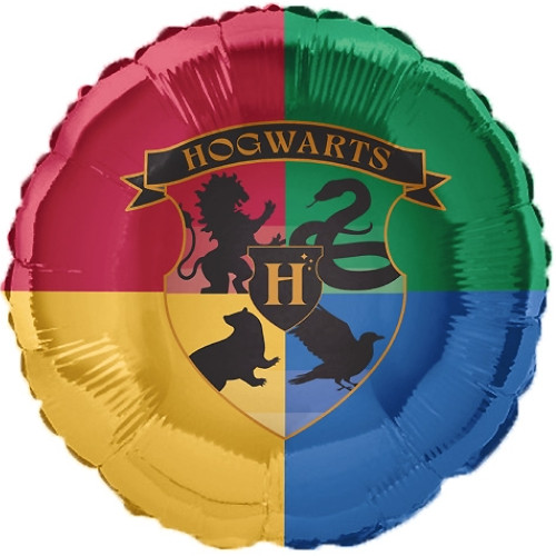 An 18 inch Harry Potter Houses Round Foil Balloon, manufactured by Unique.