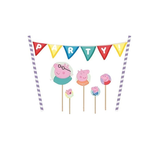 A Peppa Pig Cake Bunting Topper Set, manufactured by Unique.