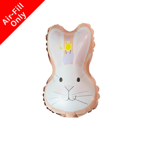 An unpackaged 9 inch Pretty Easter Bunny Shaped Foil Balloon, manufactured by Unique.