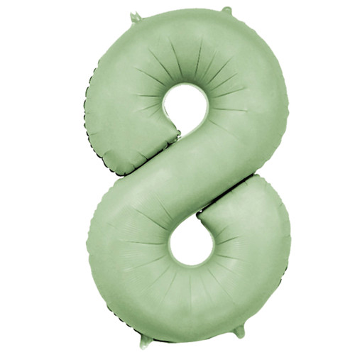 A 34 inch Avocado Number 8 Foil Balloon, manufactured by Sensations.