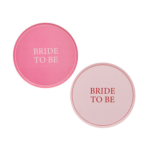 A set of 8 Pink Bride To Be Paper Plates, manufactured by Hootyballoo.