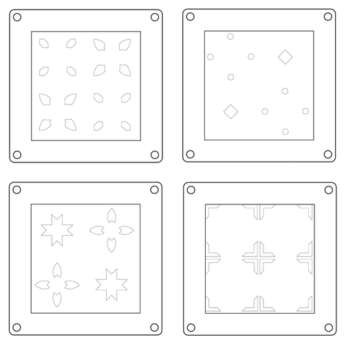 A Print & Pattern Patchwork by Catherine Pooler Mini Layered Stencil Set, manufactured by Sizzix.
