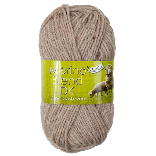 A 50g ball of Merino Blend DK Oatmeal Wool, manufactured by King Cole.