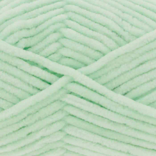 A 100g ball of Yummy Chunky Mint Polyester Yarn, manufactured by King Cole.