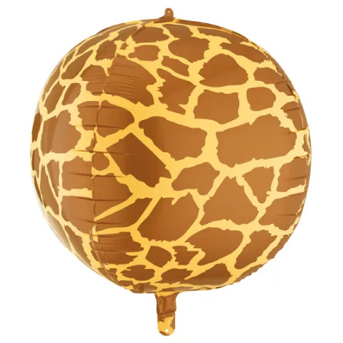 A 30 inch Matte Giraffe Spots Ball Foil Balloon, manufactured by PartyDeco.