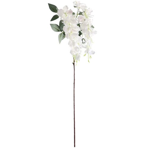 A 105cm white hanging wisteria spray.