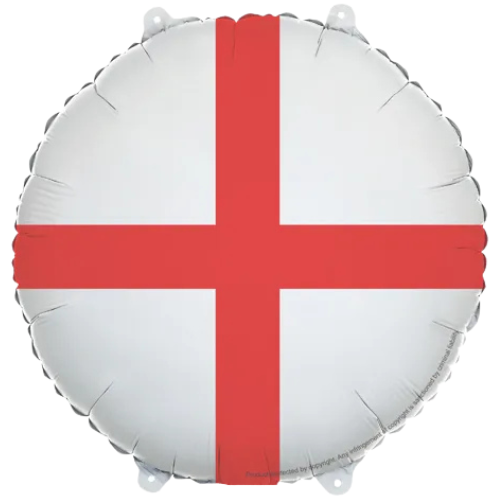 An 18 inch England Flag Matte Foil Balloon, manufactured by PartyDeco.