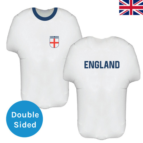 A 24 inch England Football Shirt Foil Balloon, manufactured by Oaktree.
