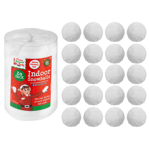 A pack of 20 Elf Indoor Snowballs.