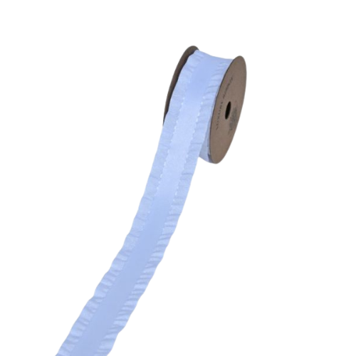 A Sky Blue Pleated Edge Ribbon.